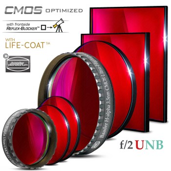 Filtre photo mono-bande Hα (H-alpha) 3,5nm UNB F/2 - 50x50mm carré non monté - Baader